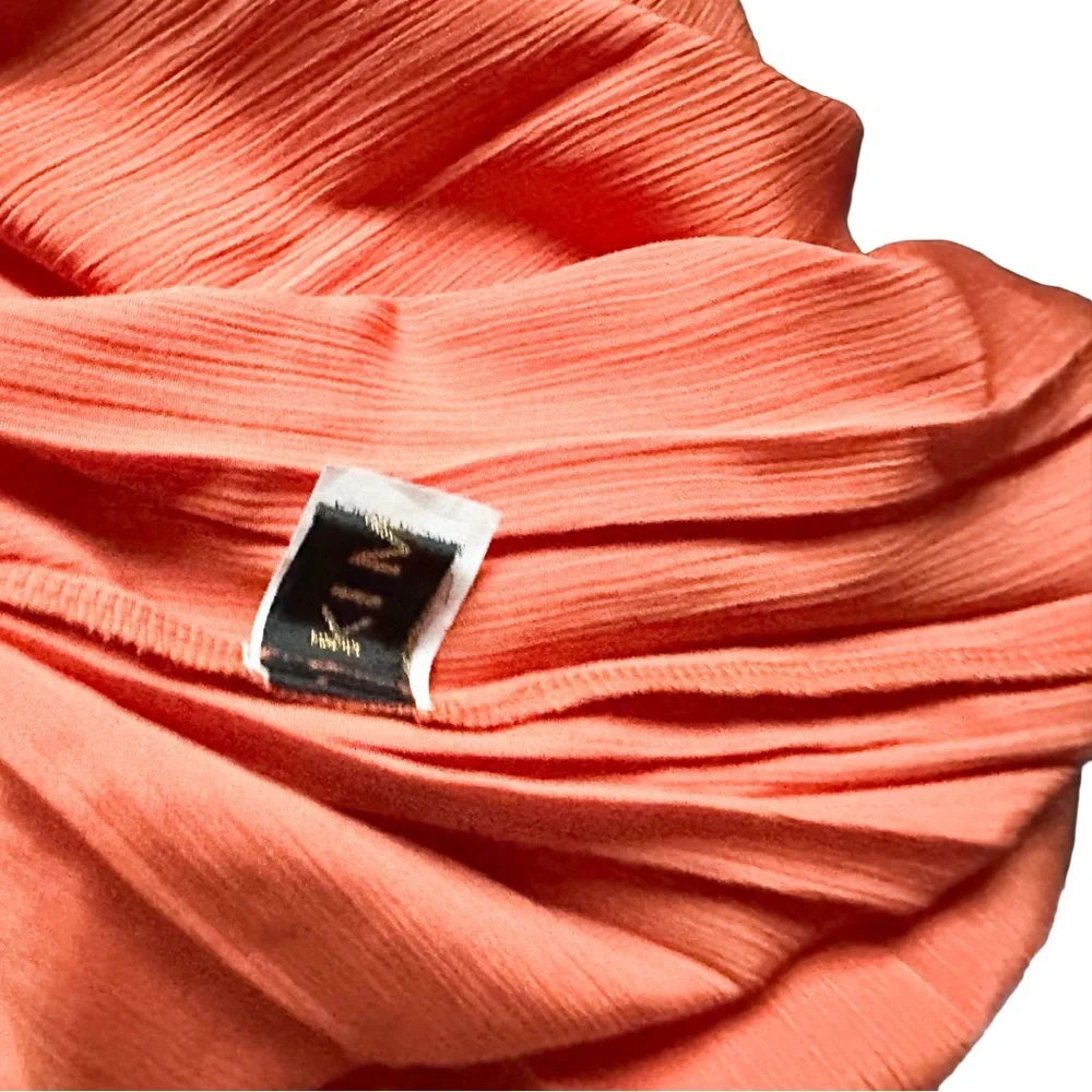 Textured and Pleated Orange Korean Kimeng Dress (Sm/M) - Picture 6 of 6